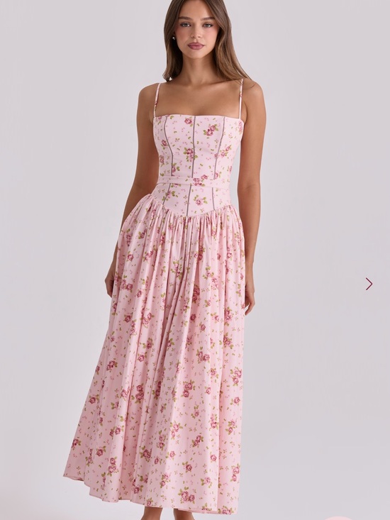 House of CB Dresses & Skirts - House of CB Pink Floral Corset-Top Maxi Dress